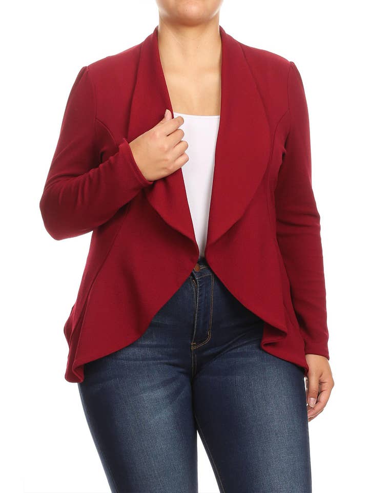 MOA COLLECTION – Blazer - Mulher por atacado – Jaqueta feminina sólida de mangas compridas para escritório