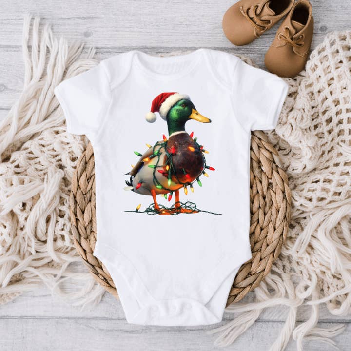 Mallard Christmas Lights Baby Onesie for wholesale by AvaryMaeInspirations