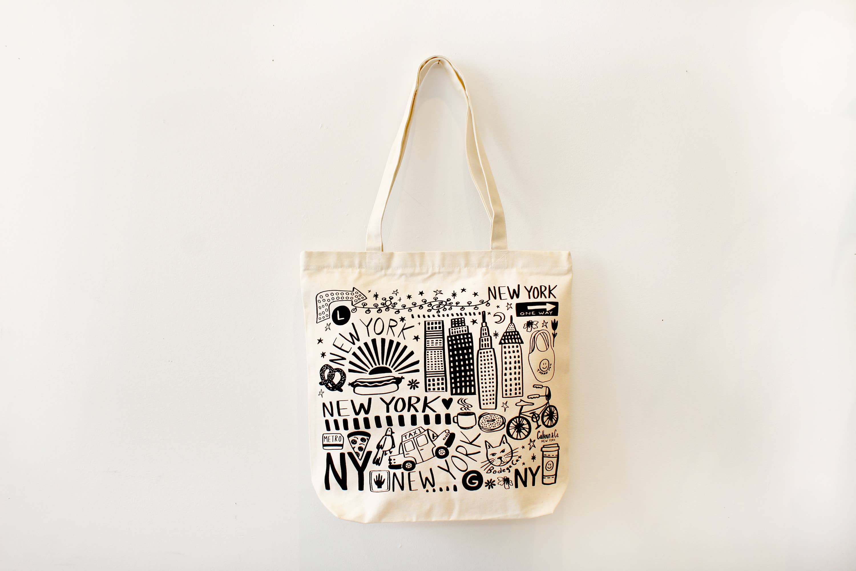 Calhoun & Co. - Wholesale Tote Bag - Unisex - New York City Canvas Tote Bag with Zipper Closure2