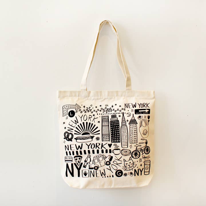 Calhoun & Co. - Wholesale Tote Bag - Unisex - New York City Canvas Tote Bag with Zipper Closure2