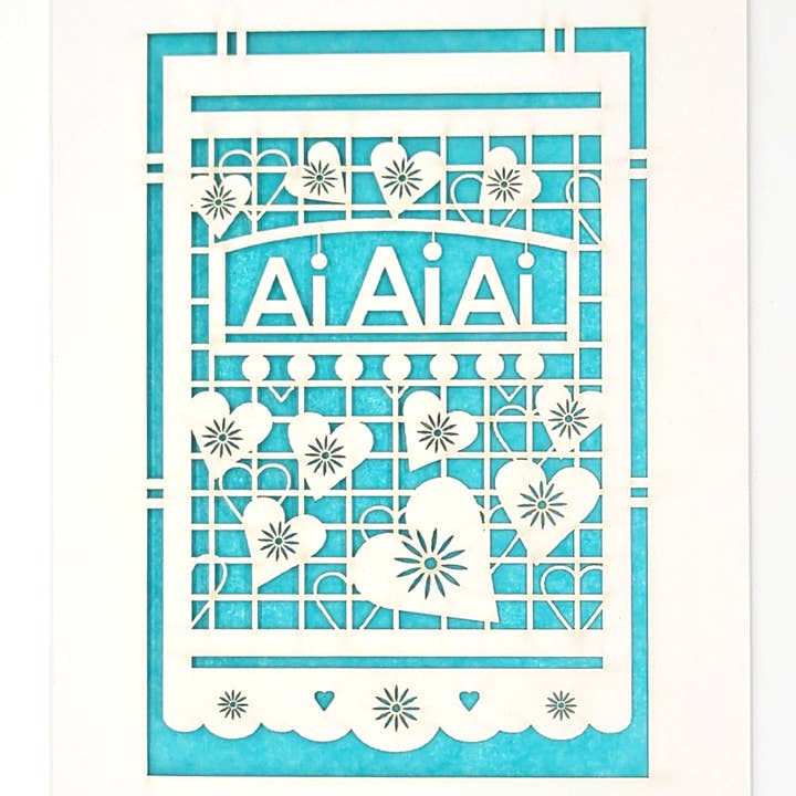 Ai Ai Ai - Love Love Love in Japanese with a bunch of hearts for wholesale by two hermanas