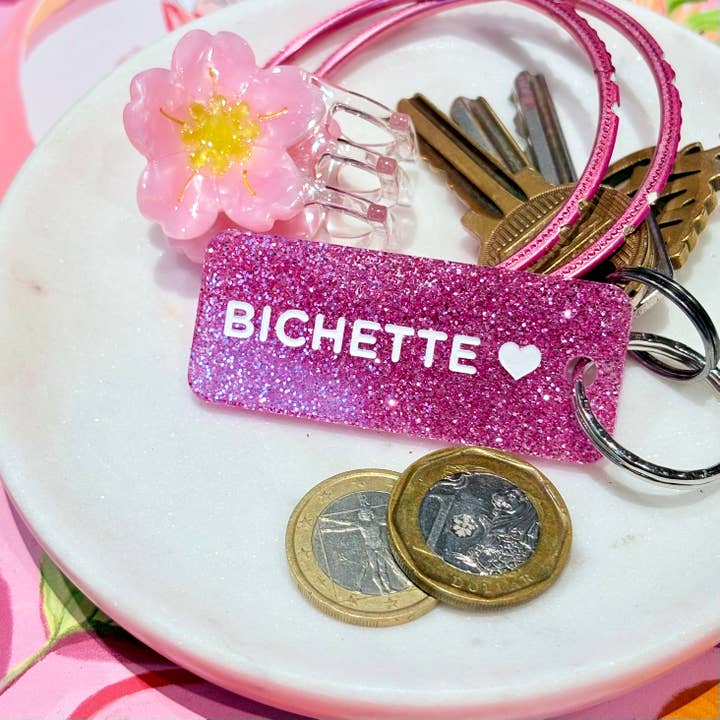 BICHETTE 🩷 Glitter Keychain More Love for wholesale by Plus de Love