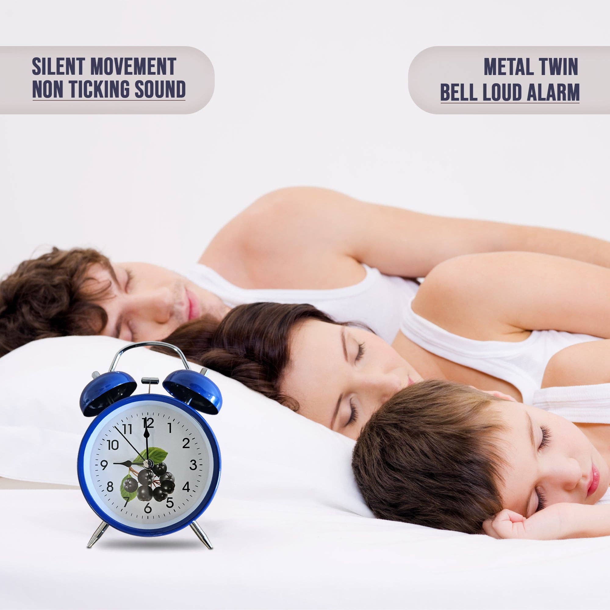 Ledsone – wholesale Alarm clock – Round Shape Retro Twin bell Loud Bedside Alarm clock~52211