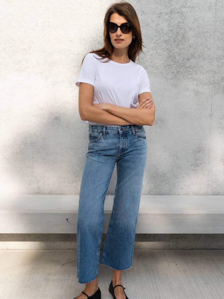 Bianco T-shirt girocollo in cotone Supima in vendita all'ingrosso su Faire4