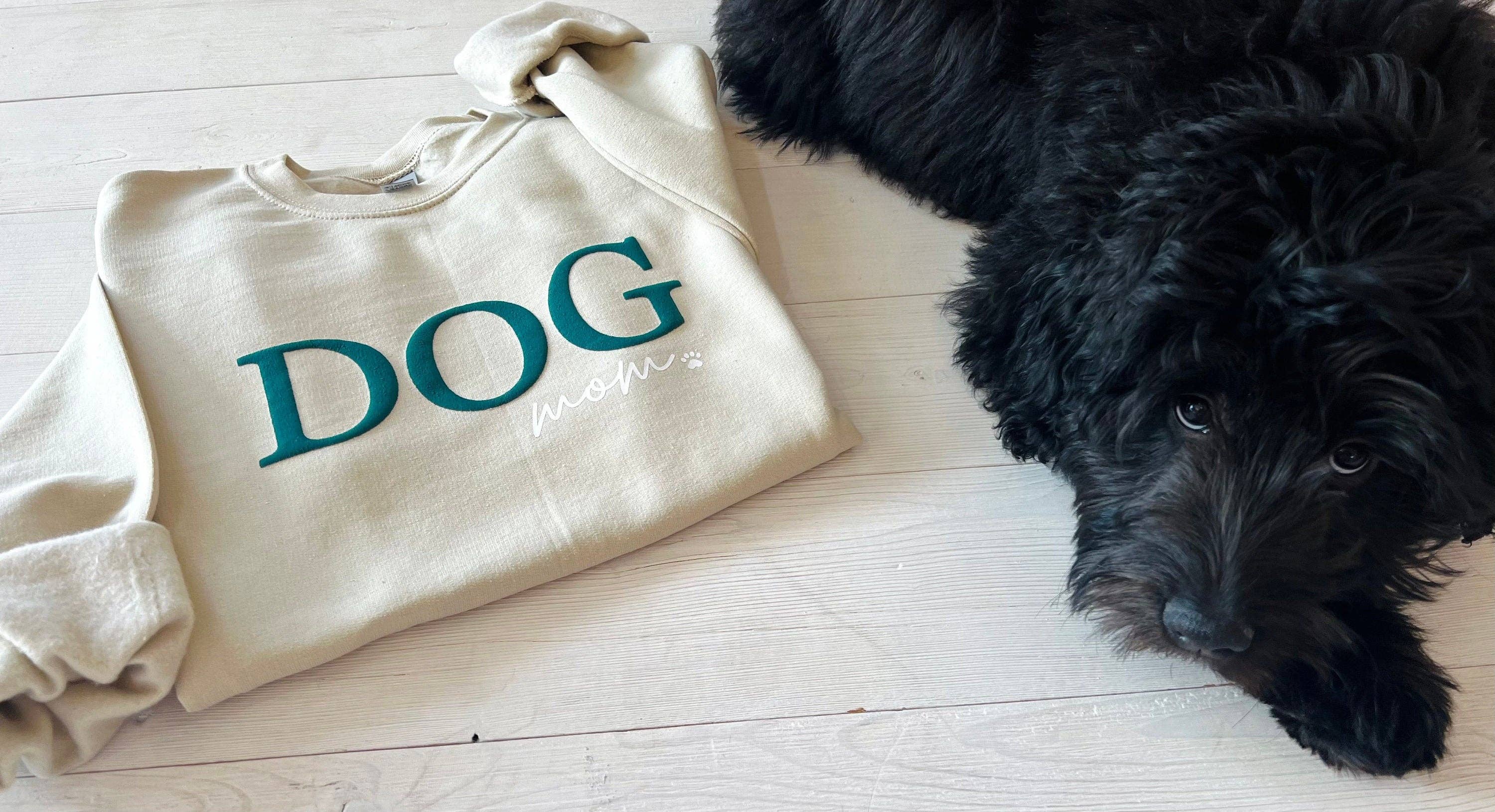 Up2ournecksinfabric - Wholesale Graphic Sweatshirt - Women's - Embossed Dog Mom Sweatshirt2