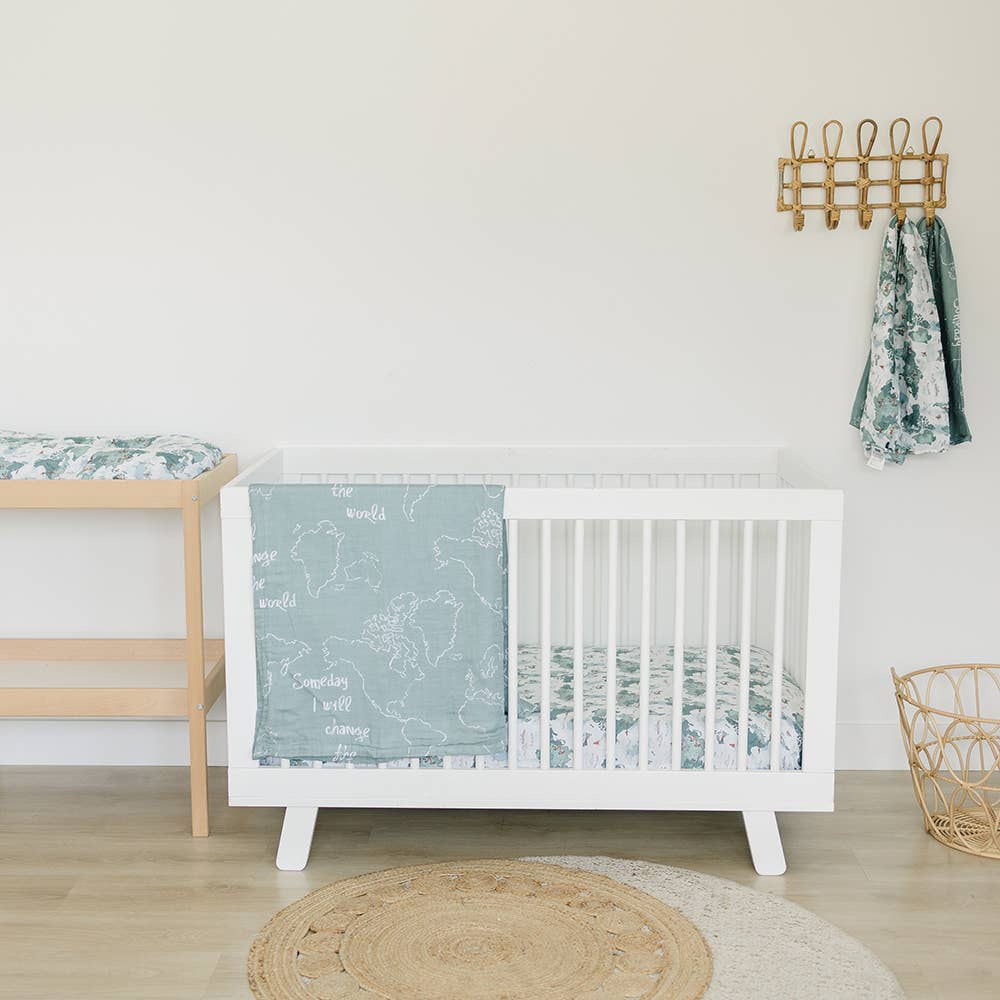 Bebe au Lait - Wholesale Swaddle Set - Baby - World Map + Someday Oh-So-Soft Muslin Swaddle Blanket Set3