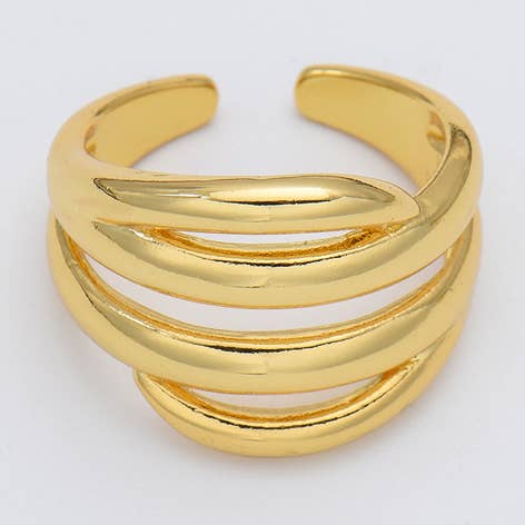 Gold Filled Multi Layer Adjustable Ring, Unique Ring, RG206 for wholesale by Beads Creation