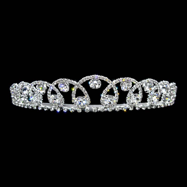 #12089 Spring Krystal Tiara for engroshandel hos Bridal Store Jewelry