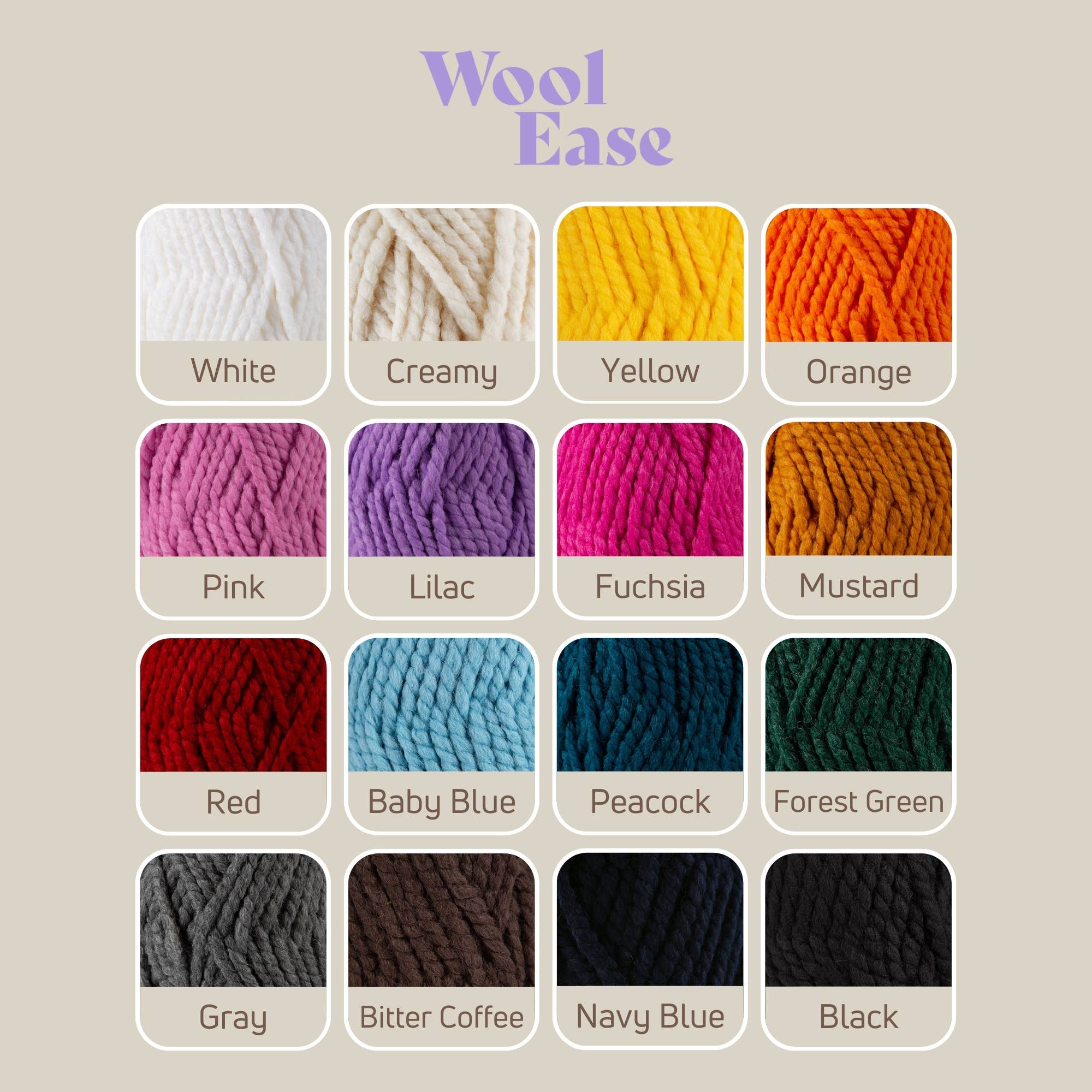 Sensy - Wholesale Yarn - Sensy Wool Ease Yarn, 3.5 oz, 66 Yards, Gauge 6 Super Bulky14