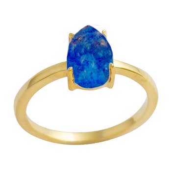 Atra-ring med guldbeläggning och lapis lazuli för wholesale av TALISMAS BIJOUX