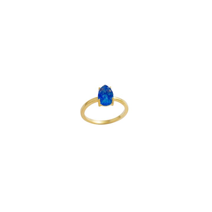Atra Ring - Guldpläterad - Lapis Lazuli för wholesale av TALISMAS BIJOUX