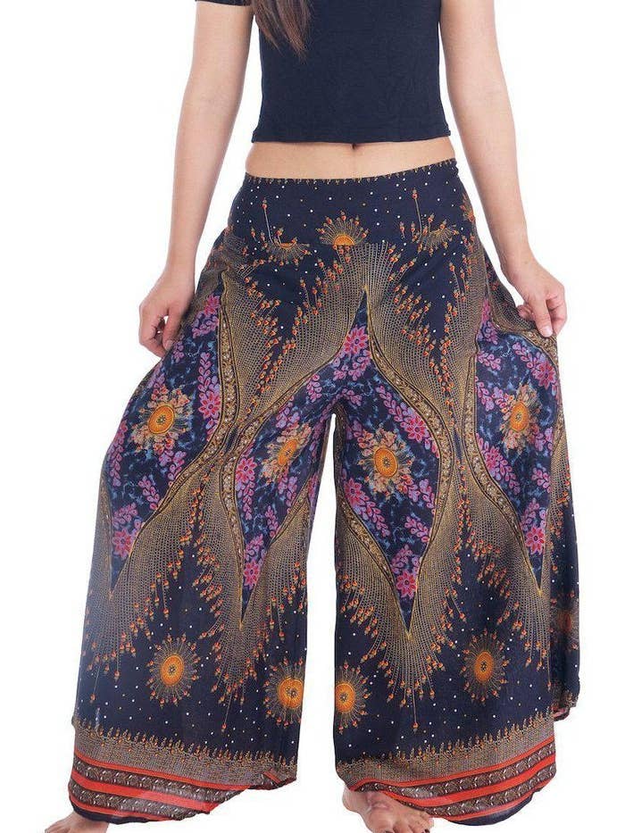 Studio 12 Collective (previously Ethnic Lanna) – wholesale Byxor - Dam – Palazzo Boho byxor Lounge - blomma öga