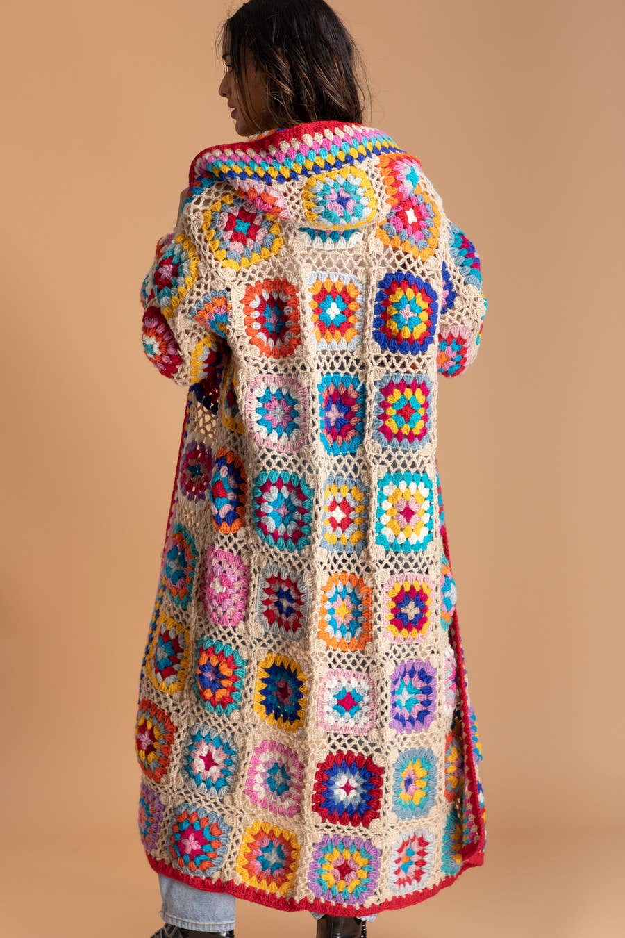 SAACHI – Engroshandel Kimono - Dame – Hæklet uldhætte Kimono Lang5