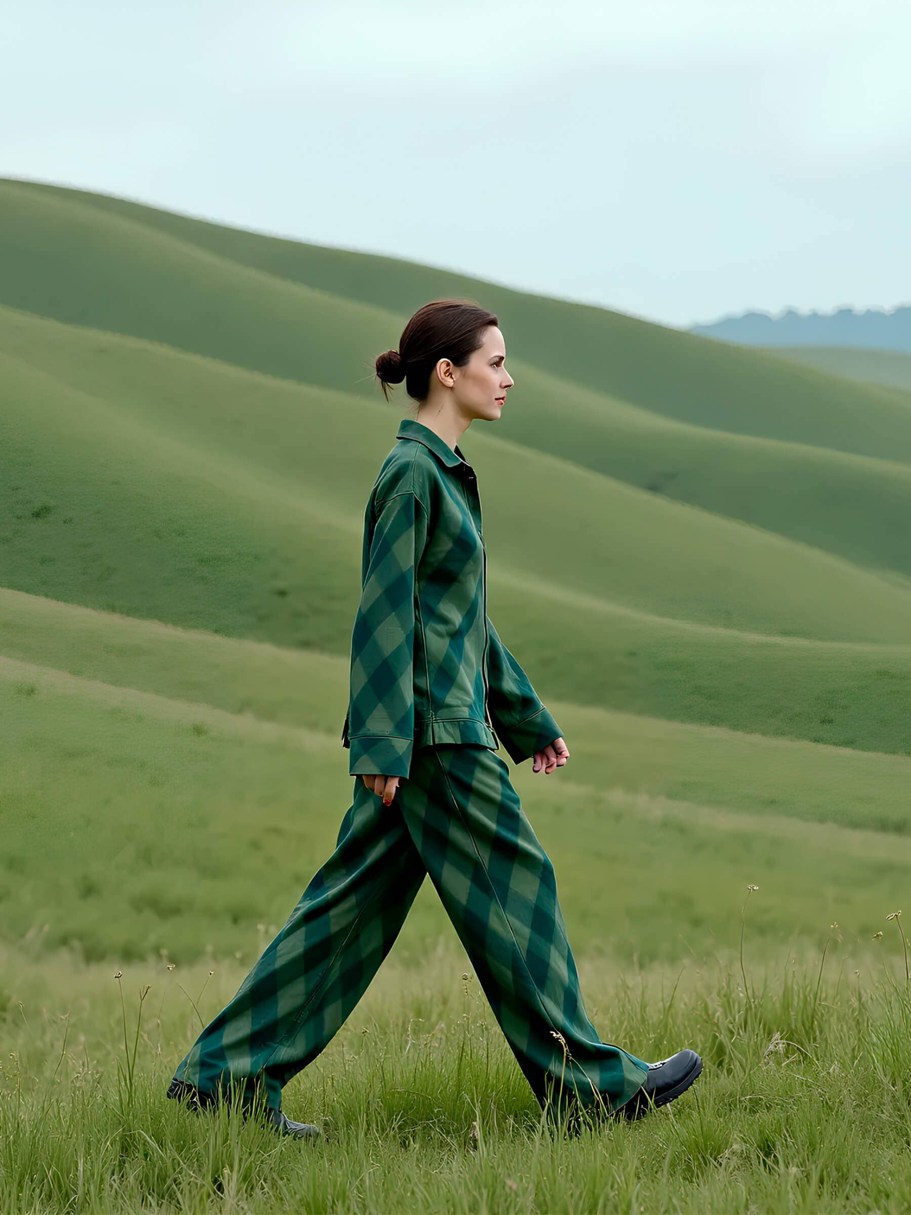 CARMEN SAYS - Wholesale Button Down Shirt - Women's - Camisa Verde de Rombo Annapurna6