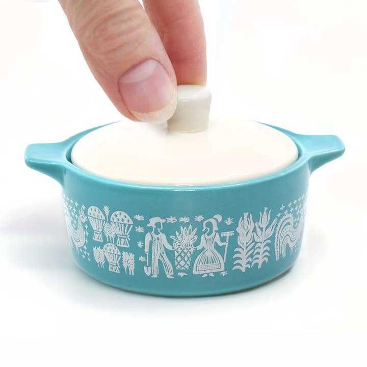 Pyrex-inspirierte Butterprint-Auflaufform Keramikschmuckdose für den Großhandel von Twinkltoast