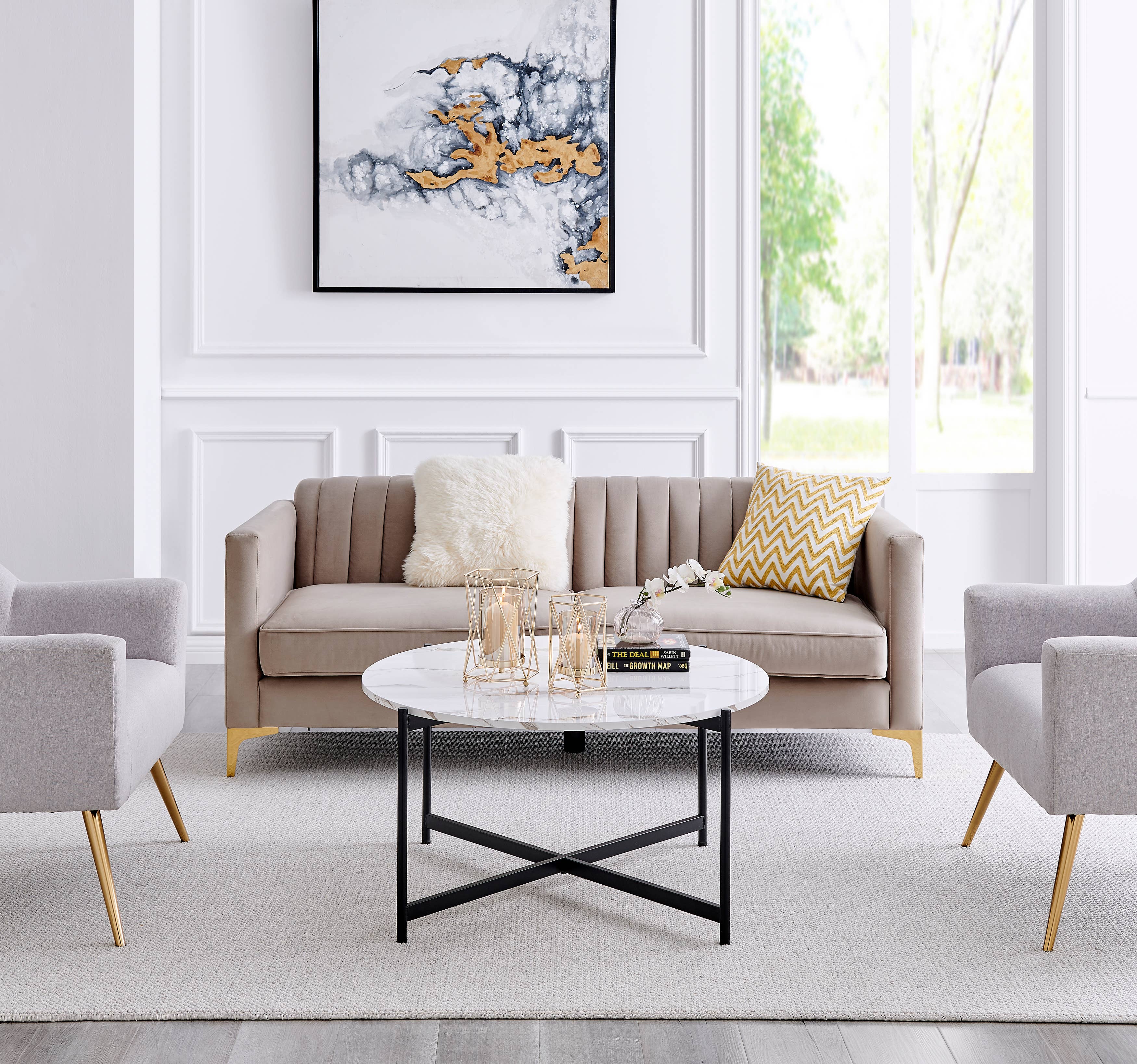 Danya B - Wholesale Candle Holder - Prism Warm Gold Hurricane Candle Holders - Set of 212