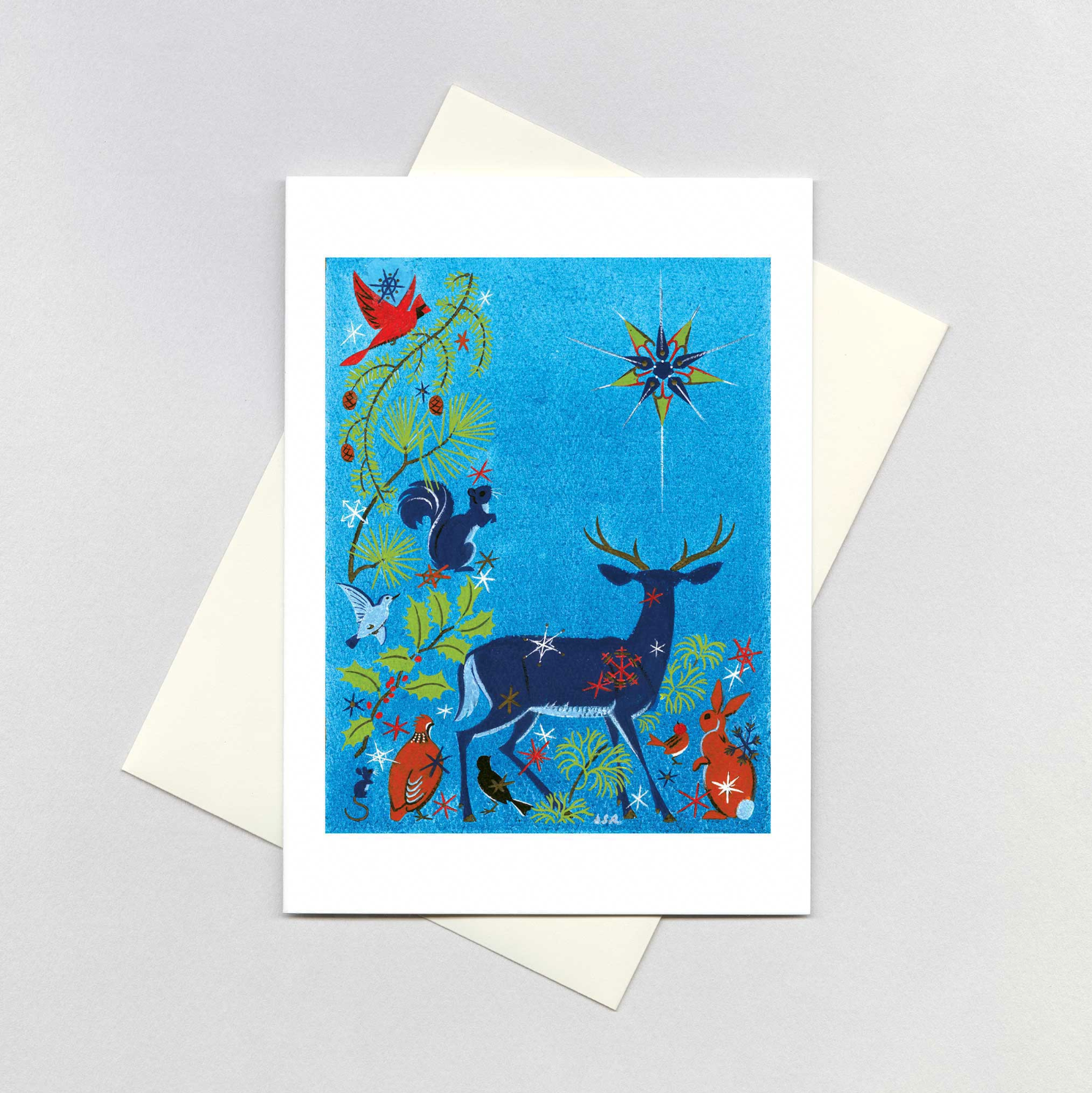 Laughing Elephant – postal de Natal por atacado – Feliz de meados do século — Pacote de cartões de Natal3