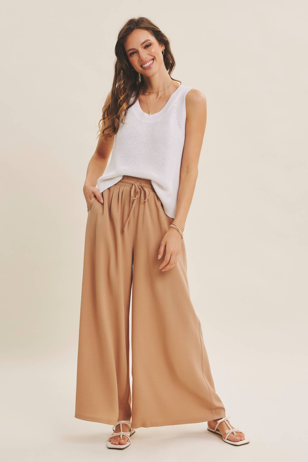 in february - Wholesale Pants - Women's - FLOWY WIDE LEG PANTS IN TEXTURED WAFFLE FABRIC12