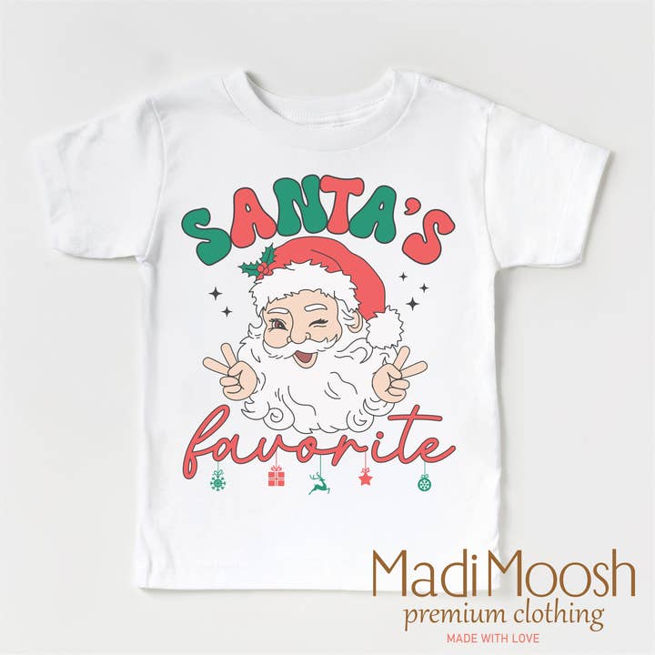 Chemise préférée du Père Noël - T-shirt de Noël pour la vente par Madi Moosh