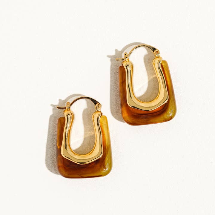 Flânerie by MAIQ - Wholesale Hoop Earrings - Talia 18K Gold U-Shaped Boho Hoop Earring