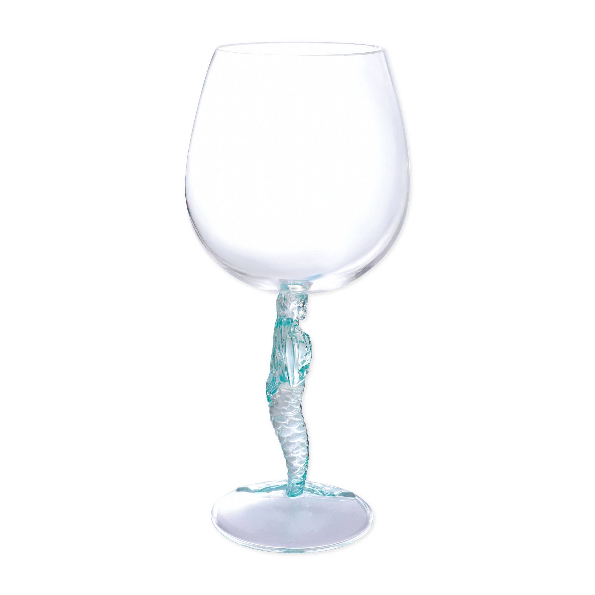 Sky Blue Mermaid 17oz Acrylic Plastic Wine Glass for wholesale on Faire4