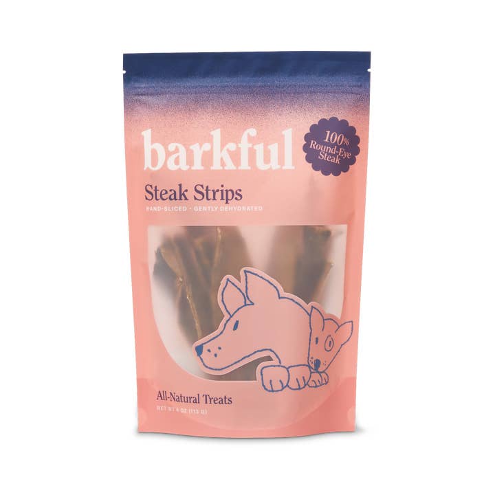 Steak Strips Dog Treats (4 oz Bag)- SINGLE INGREDIENT for wholesale by Barkful
