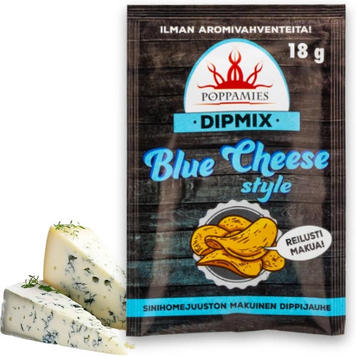 Poppamies Dipmix Blue Cheese Style – Vegan Blue Cheese Flavored Dip Powder for Wings, Veggies & Snacks – Gluten-Free, Lactose-Free – 18g for wholesale by Lukata LTD