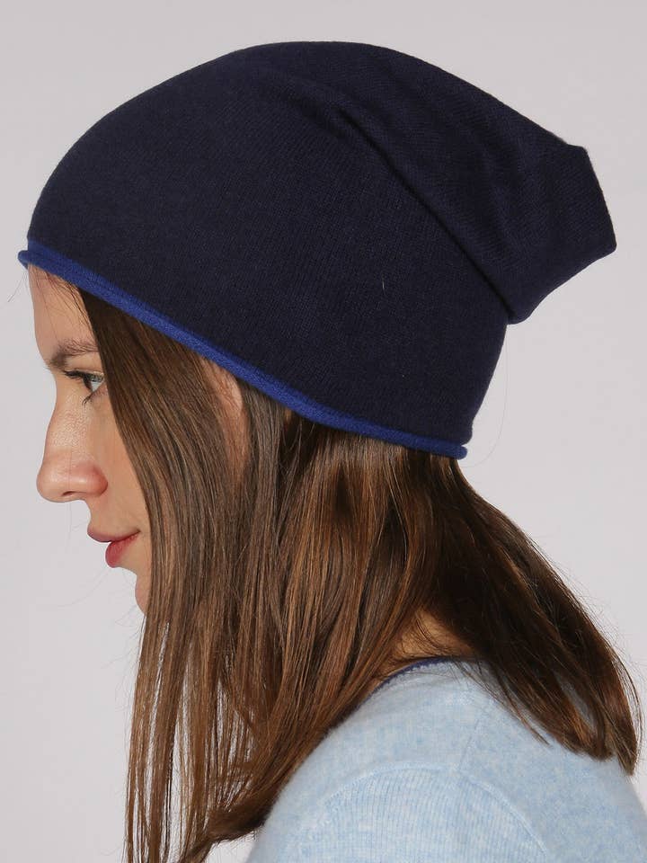 Kingston Plain Navy Beanie for wholesale by Adeela Salehjee