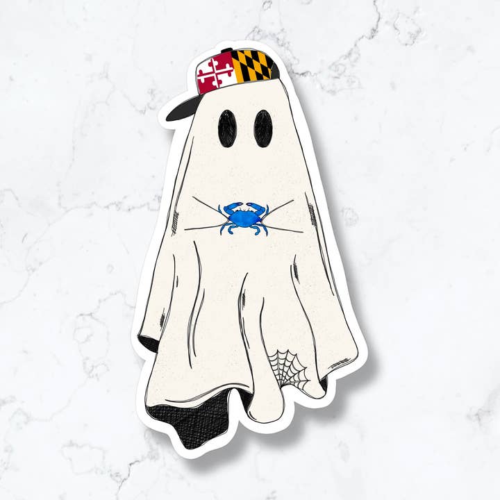 Adesivo Maryland Hipster Ghost per la vendita all'ingrosso da parte di Jami Creates