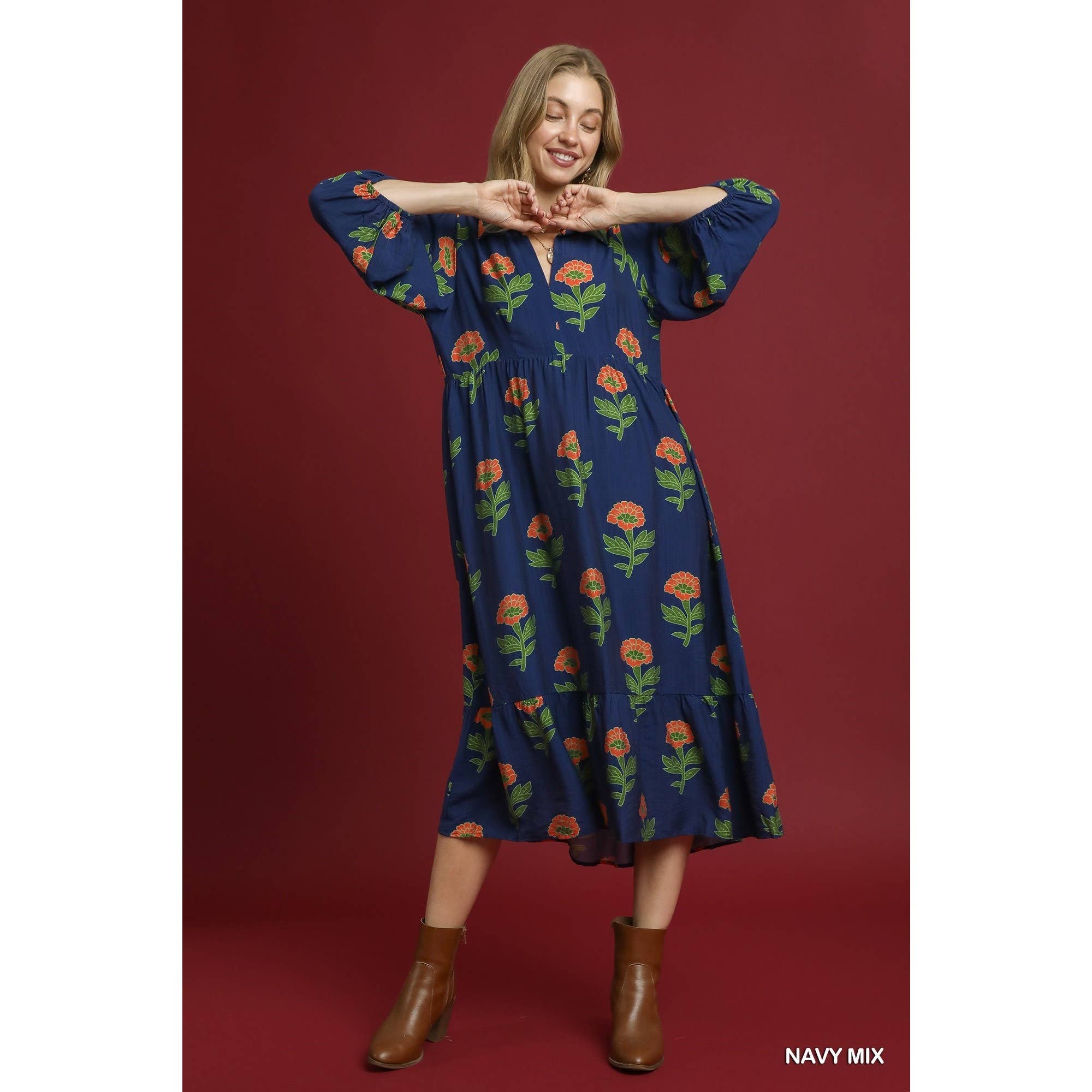 STYLE USA - Wholesale Jurk - Dames - Maxi jurk met bloemenprint1