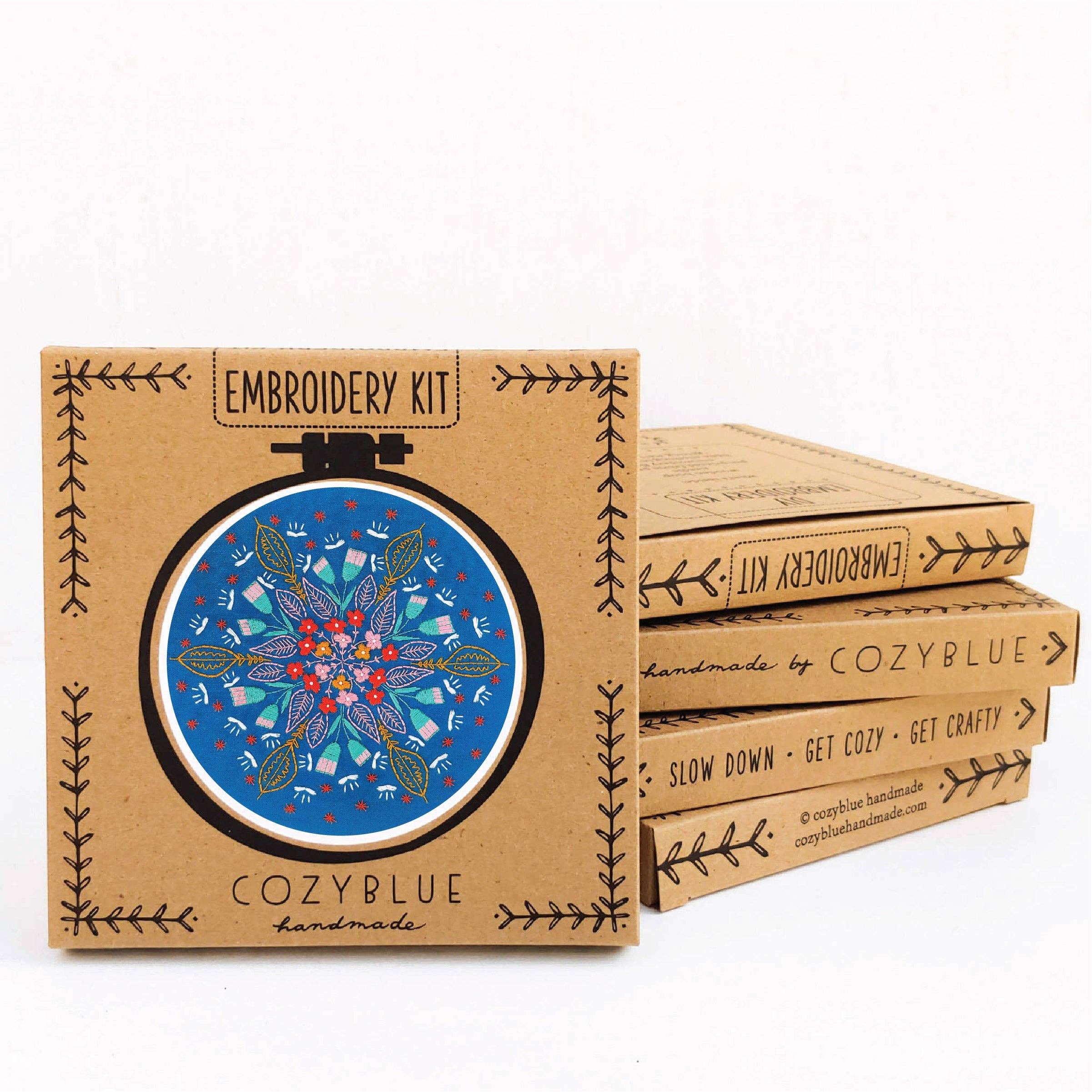 cozyblue handmade - Wholesale Embroidery/Cross Stitch Supplies - floral burst embroidery kit [last chance!]1