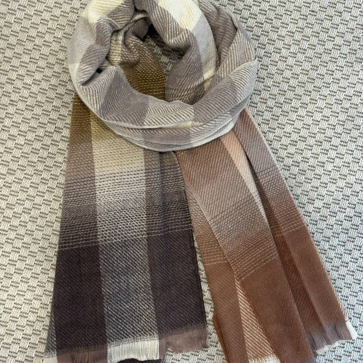 ADORA - Wholesale Scarf - Women's - Shaded Plaid Scarf2