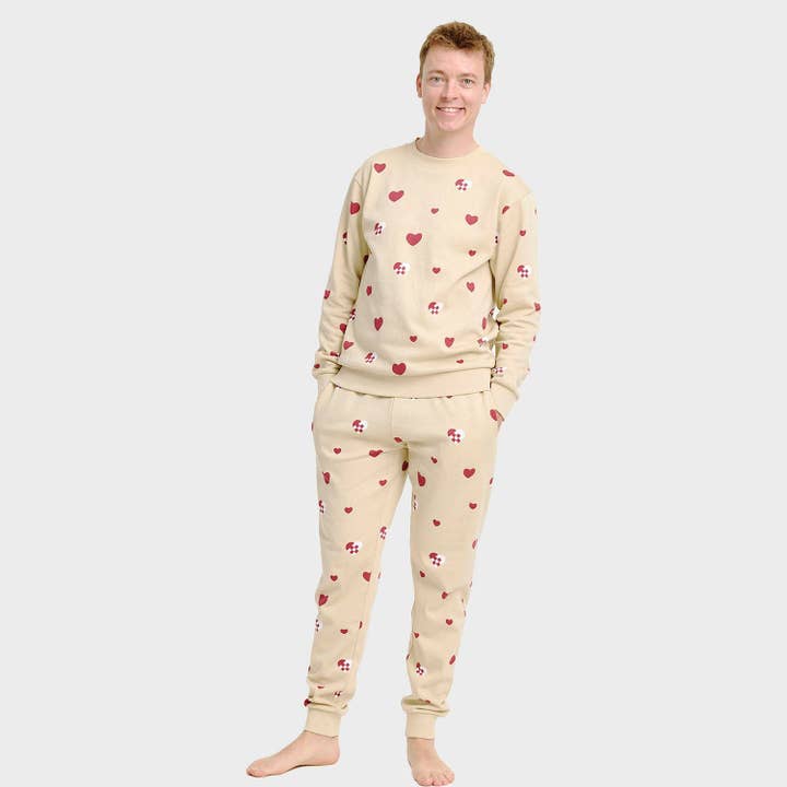 Conjunto de Sudadera y Pantalón Navideño con Corazón – Hombre para venta al por mayor de Happy Seasons