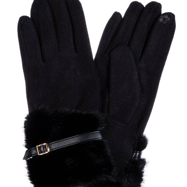 Ole - Vente Gants – femme - Gants à écran tactile en fausse fourrure4