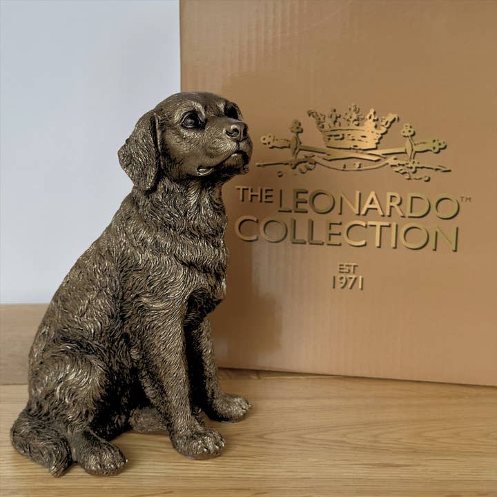 Retriever Dog ornament figurine, Leonardo Reflections Bronzed range, gift boxed for wholesale by Animal Crackers
