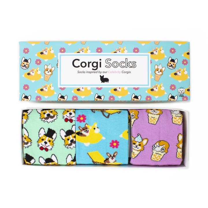 Sock Doggo - Wholesale Socks - Unisex - Unisex Socks - Celebrity Doggos - Corgi Designs - 3 Pack0