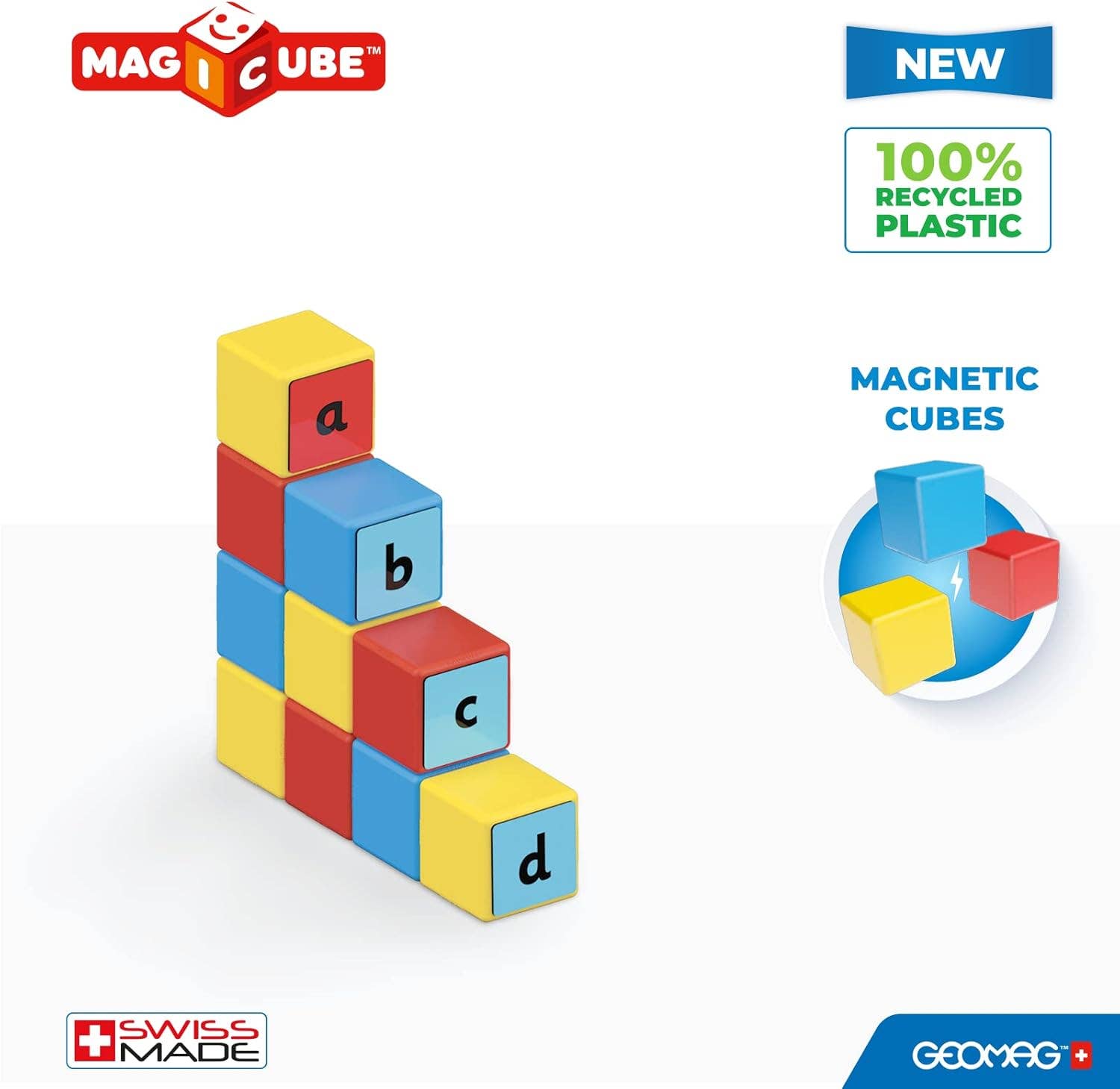 GEOMAGWORLD USA - Vente Jeu construction – enfant - Geomag™ Magicube Apprendre les Mots 55 Pièces Ensemble de Construction STEM1