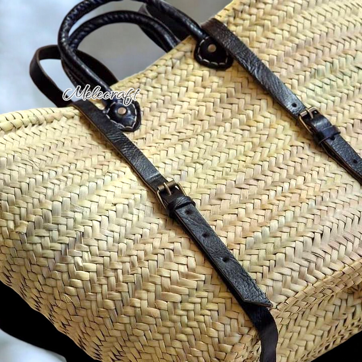 Melecraft - Wholesale Basket - Handmade Moroccan Backpack with Adjustable Leather Straps3