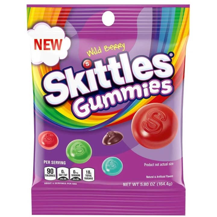 Skittles Wild Berry Gummies Peg Bag 5.8oz - 12ct for wholesale by I Got Your Candy