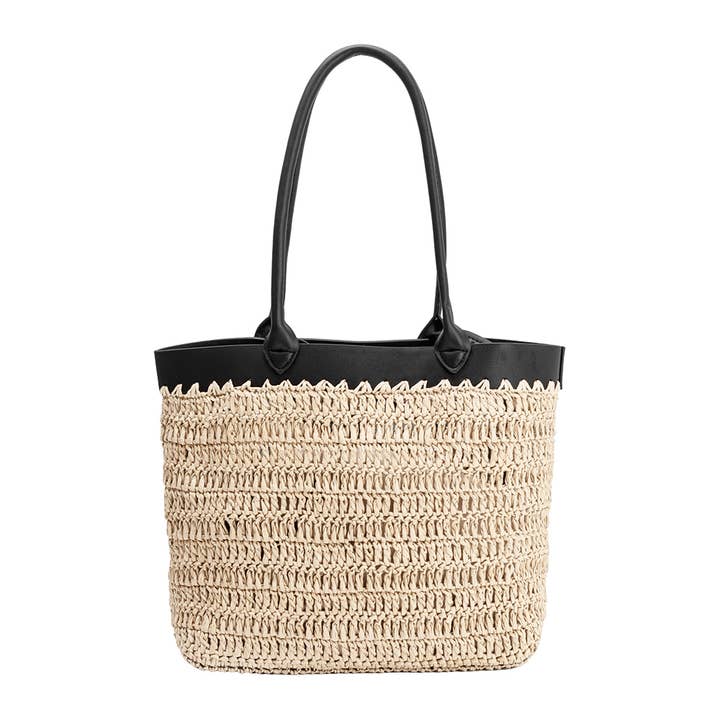 Sac fourre-tout végan en paille naturelle Lina Pré-commande 28/1 pour la vente par Melie Bianco