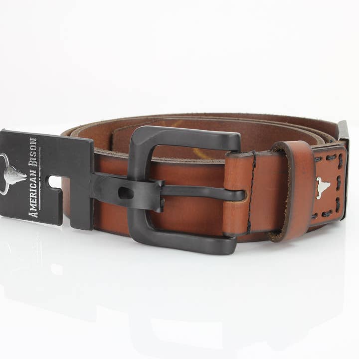 Leather Impressions Inc - Wholesale Belt - Unisex - Classic Leather Belt with Fine Stitching and Logo - ABB 01013