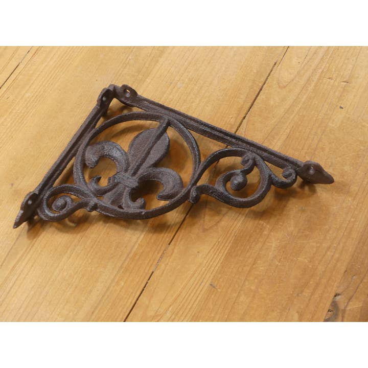 Midwest Craft House - Wholesale Wall Accent - CAST IRON FLEUR DE LIS SHELF BRACKET