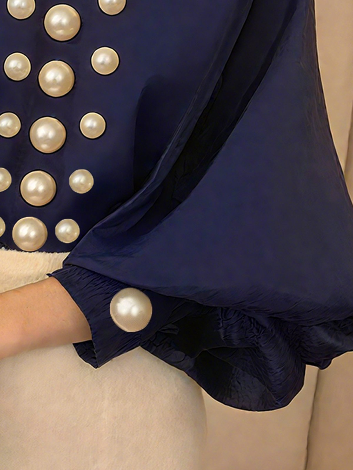 trendsetting navy blouse, statement piece for wholesale on Faire2