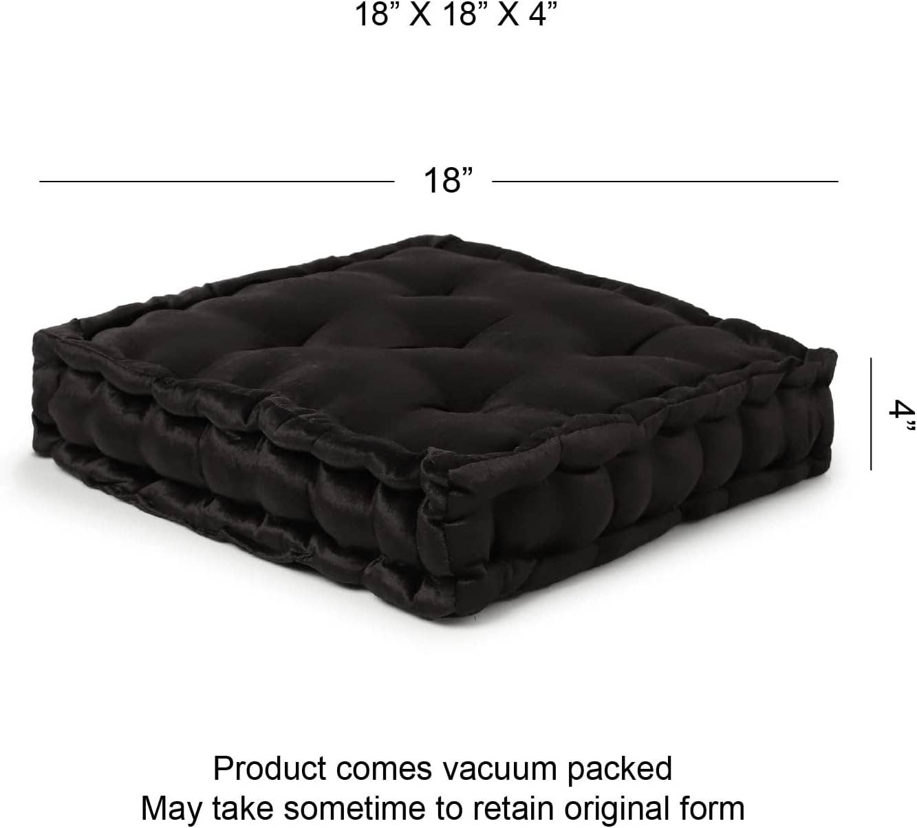 Black REDEARTH Velvet Floor Pillows-Premium Rayon Cotton Velvet for wholesale on Faire1