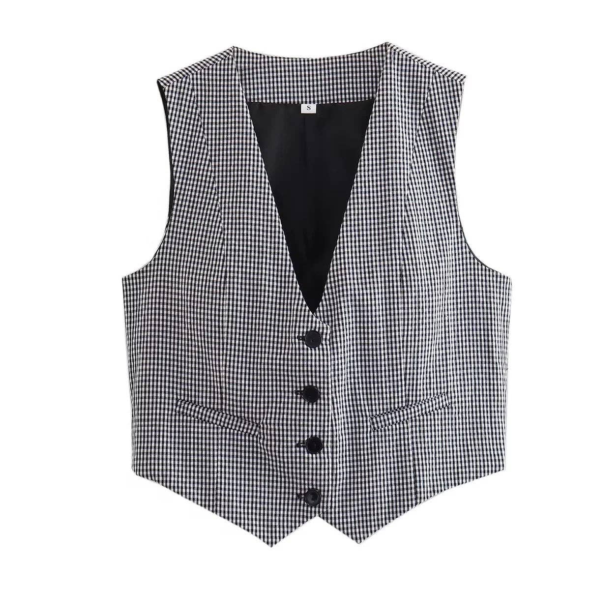 Sweetkama - Wholesale Suit Vest - Women's - Ladies Solid Color Sleeveless V-Neck Vest A195311