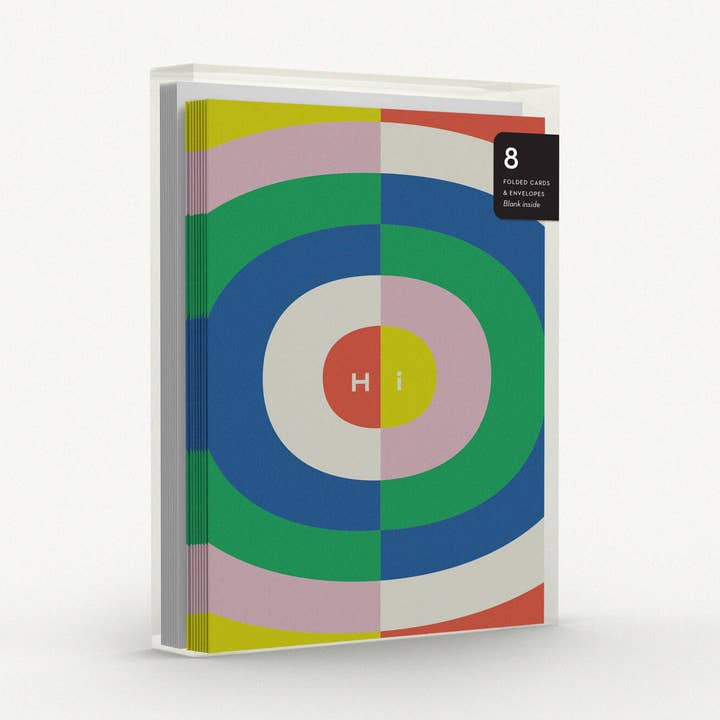 Circles in Circles Boxed Set of 8 Hello Cards for wholesale by My Darlin'