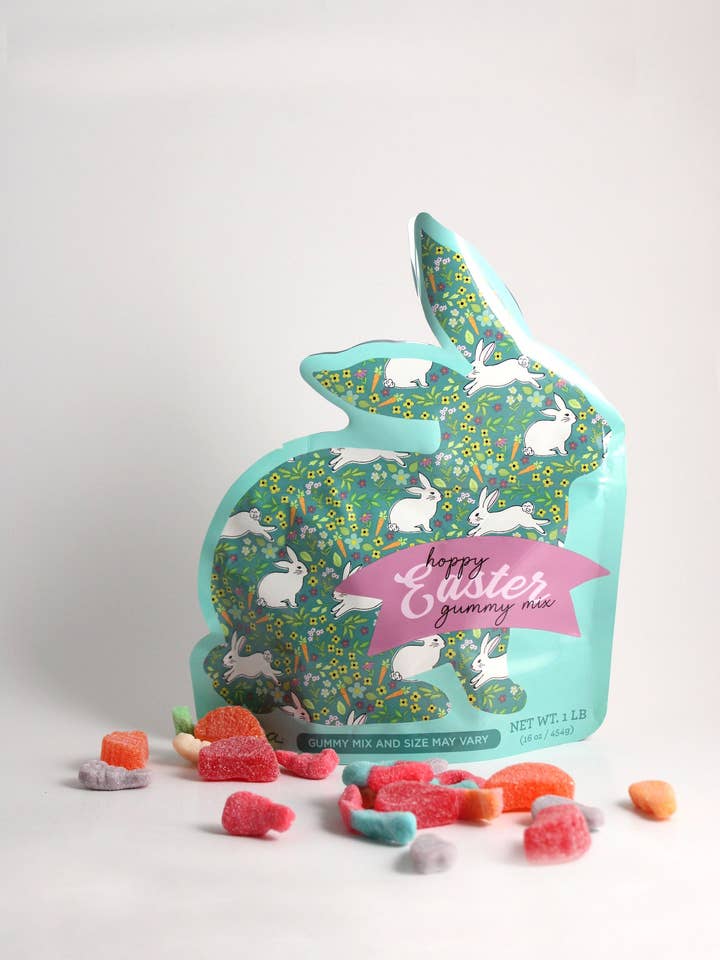 Easter Bunny Pouch Gummy Mix (1lb) for wholesale by Kara Chocolates