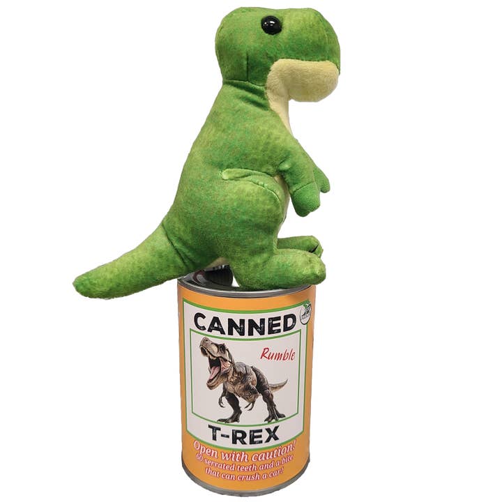 Canned Gifts - Wholesale Stuffed/Plush Toy - Kids & Baby - Rumble the Canned T-Rex Dinosaur Plush w/Funny Jokes3