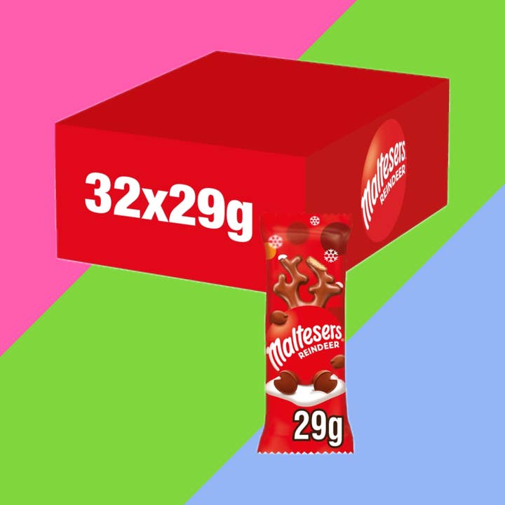 Maltesers Renna Cioccolato Trattamento Natalizio 32x29g per la vendita all'ingrosso da parte di Gaffney's Sweets & Treats Wholesale