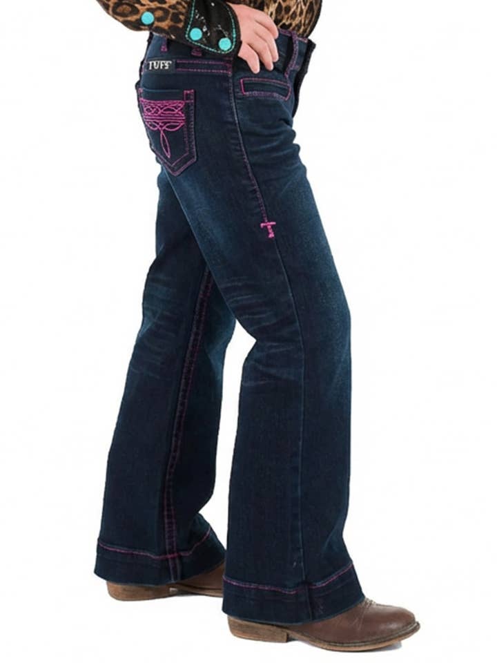 Pantaloni Cucitura Stivali Rosa per Ragazze per la vendita all'ingrosso da parte di Cowgirl Tuff Co. / B. Tuff Jeans